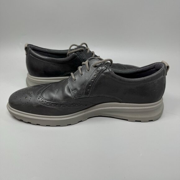 Ecco St.1 Hybrid Lite Men\'s 10 Black Sneaker Leather Shoes Wingtip Lace-Up Flat main image 8